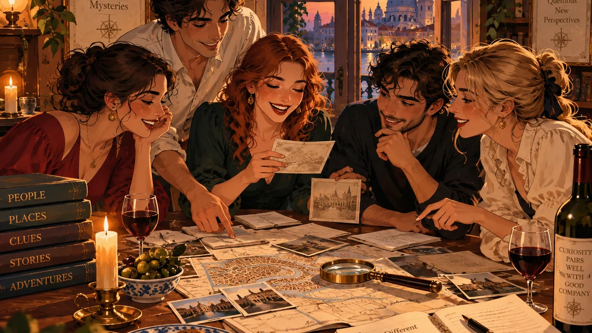 Tavolo in casa con fascicolo e spuntini, senza game café